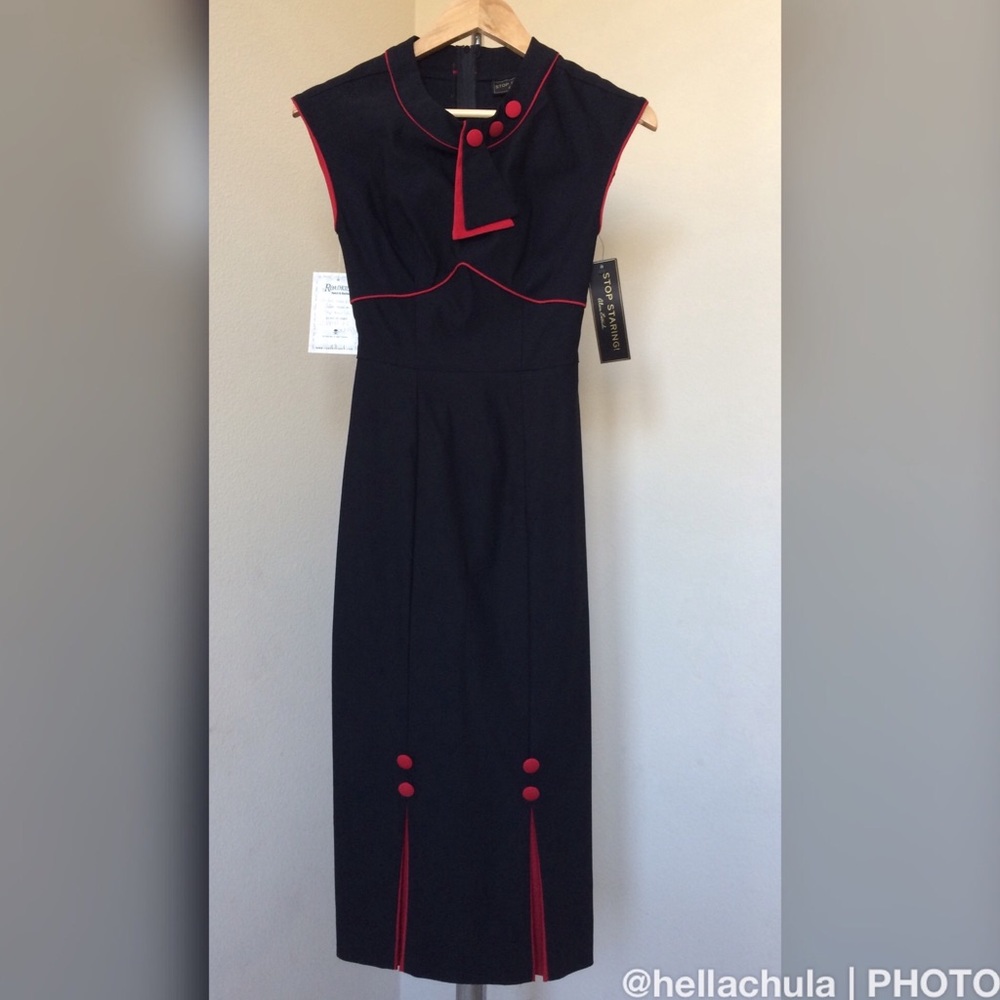Stop Staring! Adorable Black Pin Up Dress